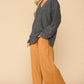 V-neck Solid Soft Sweater Top With Cut Edge