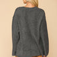 V-neck Solid Soft Sweater Top With Cut Edge