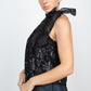 Sleeveless Neck Tie Keyhole Top