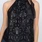 Sleeveless Neck Tie Keyhole Top