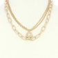 Metal Ball Oval Link Layered Necklace
