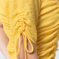 Elbow Slv Smocked Ruched Woven Top