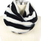 Stripe Fur Tube Infinity Scarf