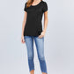 Short Sleeve Scoop Neck Top With Pocket