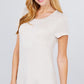 Short Sleeve Scoop Neck Top With Pocket