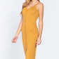 Fron Button Slit Rib Cami Midi Dress