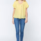 Short Ruffle Slv V-neck Woven Top