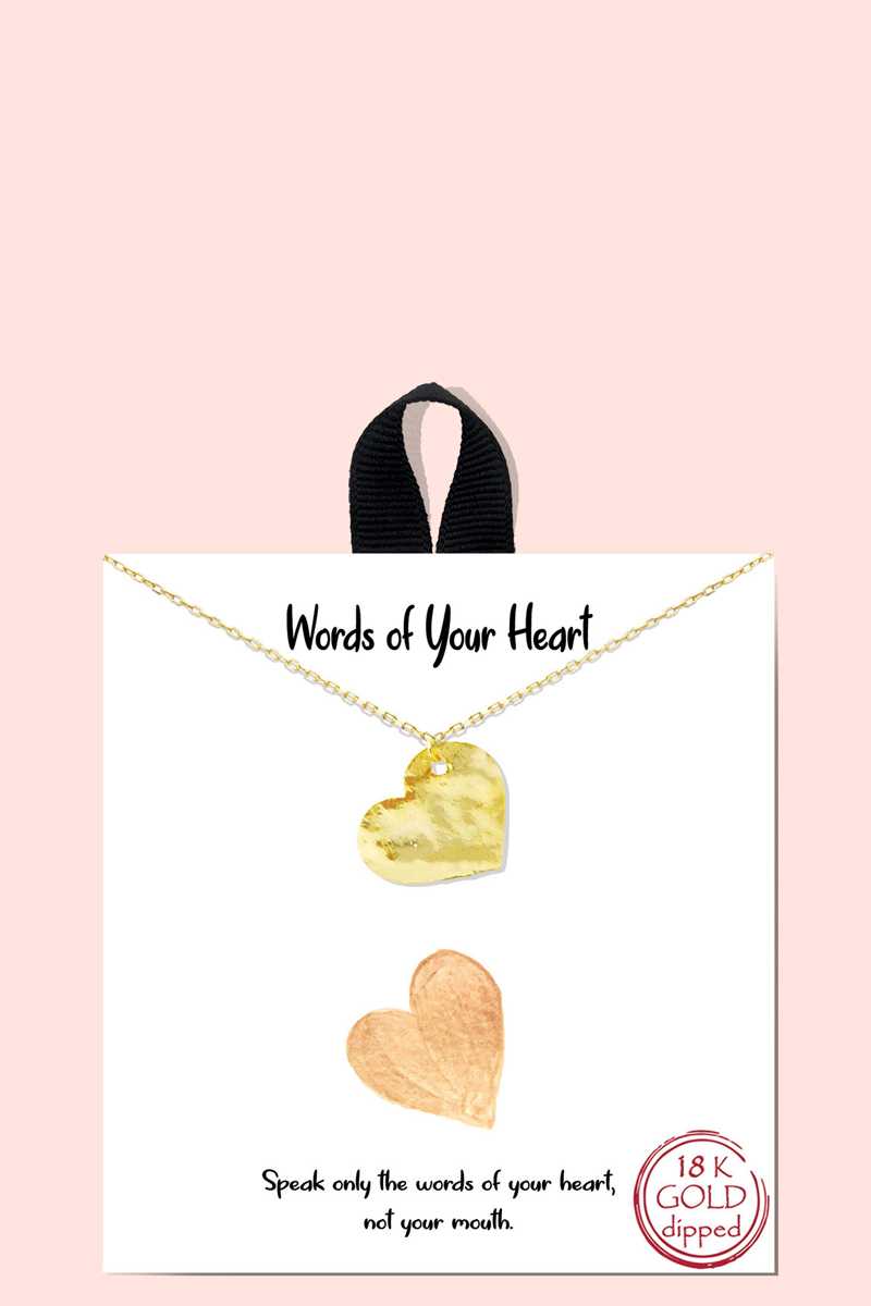 18k Gold Rhodium Dipped Words Of Your Heart Necklace