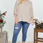 Solid Round Neck 3/4 Sleeve Sweater Top