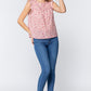 Ruffle Sleeveless Print Woven Top