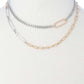 2 Layered Metal Clothing Pin Chain Multi Necklace