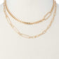 2 Layered Metal Clothing Pin Chain Multi Necklace