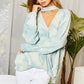 Chocker Neck Surplice Hi-lo Tie-dye Top