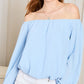 Off Shoulder Long Bubble Sleeve Solid Top