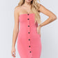 Button Down Tube Mini Dress