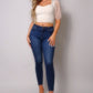Polka Dot Mesh Puff Sleeve Contrast Fashion Top