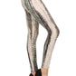 Snake Scales Printed, High Waisted Leggings In Fitted Style With Elastic Waistband