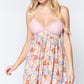 V-neck Open Back Floral Mini Dress