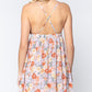 V-neck Open Back Floral Mini Dress