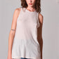 Sleeveless Crew Neck Cut-out Back Detail Longline Top