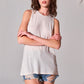 Sleeveless Crew Neck Cut-out Back Detail Longline Top