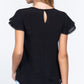 Short Cap Ruffl Slv Woven Top