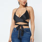 Satin Wrap Around Top