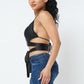 Satin Wrap Around Top