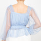 Sheer Mesh Crochet Peplum Top