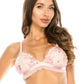 Triangle Floral Lace Bralette W/embroidery