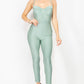 Solid Skinny Cinched Sweetheart Jumpsuit