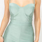Solid Skinny Cinched Sweetheart Jumpsuit