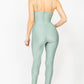 Solid Skinny Cinched Sweetheart Jumpsuit