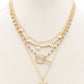 Square Shape Toggle Beaded Layered Necklace