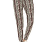 Snakeskin Printed Joggers With Solid Trim, Drawstring Waistband, Waist