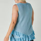 Plus Scoope Neck Sleeveless Ruffle Tunic