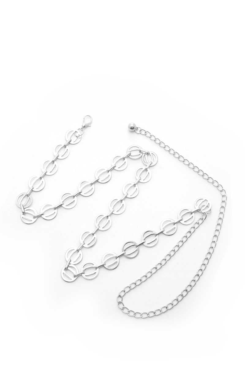 Circle Link Metal Chain Belt