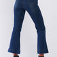 Blue Denim High Waisted Ankle Length Bell Bottom Flare Jeans
