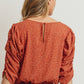 Smocked Band Top With Shirring Puff Sleeve