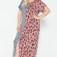 Front Slit Dolman Leopard Print Maxi Dress