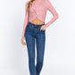 Crew Neck Knotted Crop Sweater