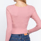 Crew Neck Knotted Crop Sweater