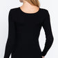 Long Slv V-neck Knotted Sweater