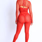 Mesh Crop Jumpsuit Set