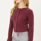 Buttoned Cable Knit Cardigan Long Sleeve Sweater