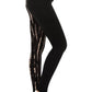 Spliced 5-inch Long Yoga Style Banded Lined Knit Legging With High Waist
