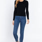 Long Slv Crew Neck Basic Cardigan