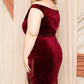 Velvet Off The Shoulder Plus Mini Dress