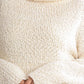 High Cowl Neck Bouclé Long Sleeve Sweater Dress
