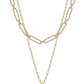 Metal Chain Heart Pendant 2 Layered Necklace